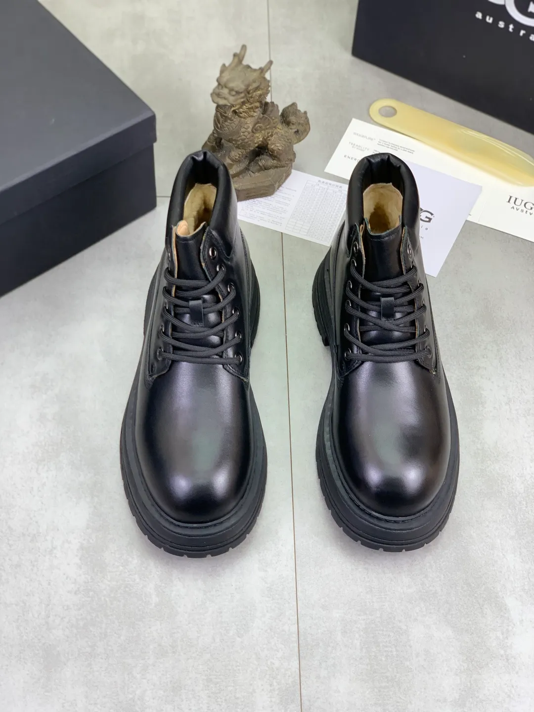 Men's men's shoes 💰P660 New arrival 🆕🆕🆕 IUGGI Men's British retro Martin boots Winter new men's outdoor hiking boots First layer of cowhide on the outside and wool on the inside Comfortable and warm Rubber sole sole Non-slip and firm Trendy and fashionable Casual and versatile Size: 38-44 (45 customized) Color: three colors